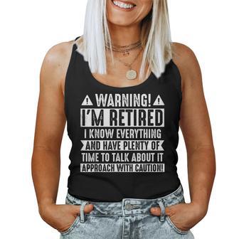 Funny Retirement Men Women Retiree Warning Im Retired Women Tank Top Basic Casual Daily Weekend Graphic - Thegiftio