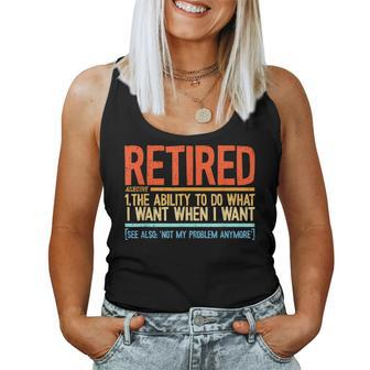 Retirement Not My Problem Retired Women Tank Top - Thegiftio UK