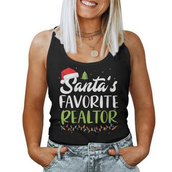 Santa's Favorite Realtor Christmas Santa Hat Light Women Tank Top - Monsterry CA