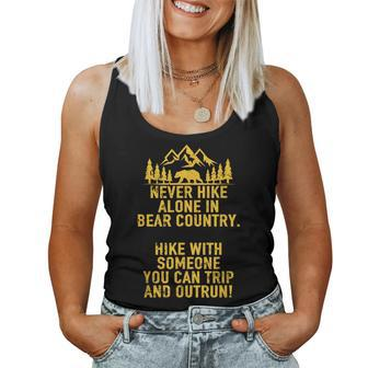 Sarcastic Adult Humor Outdoors Bear Hiking Women Tank Top | Mazezy