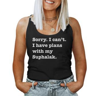 Sarcastic I Have Plans With My Suphalak Cat Women Tank Top | Mazezy