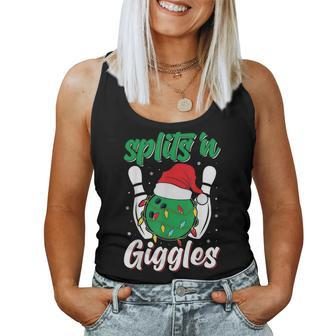 Splits 'N Giggles Bowling Player Christmas Bowler Women Tank Top - Seseable