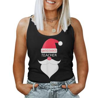 Teacher Christmas Santa's Favorite Women Tank Top - Monsterry
