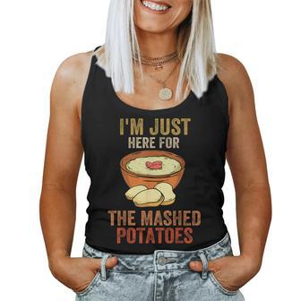 Thanksgiving Saying Mashed Potatoes Turkey Women Tank Top | Mazezy