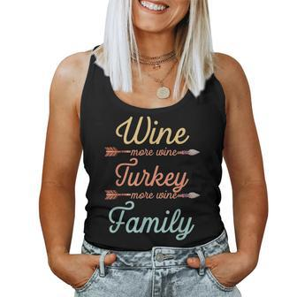 Funny Thanksgiving Wtf Wine Turkey Family More Wine Women Tank Top Basic Casual Daily Weekend Graphic - Thegiftio UK