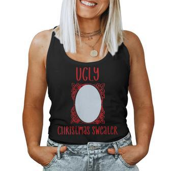 Ugly Christmas Sweater With Mirror Women Tank Top | Mazezy