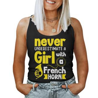 Never Underestimate A Girl With A French Horn Women Tank Top - Monsterry AU