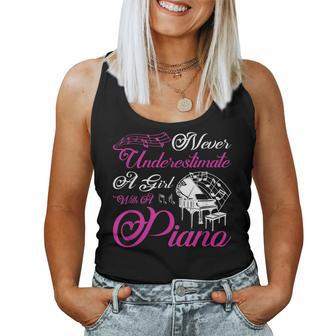 Never Underestimate A Girl With A Piano Women Tank Top - Monsterry DE