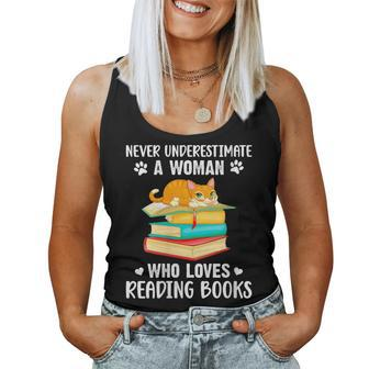 Never Underestimate A Woman Who Loves Reading Books Women Tank Top - Thegiftio UK