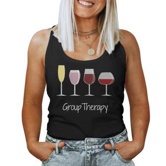 Wine Drinking Group Therapy Women Tank Top - Seseable
