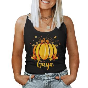 Gaga Pumpkin Halloween Thanksgiving Grandma Fall Leaves For Grandma Women Tank Top | Mazezy CA