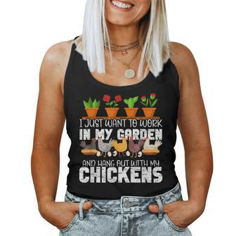 Gardening Chicken Lovers Garden Lover Awesome Cute Cool Women Tank Top Basic Casual Daily Weekend Graphic - Thegiftio UK