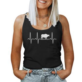 Gaur Heartbeat For Indian Bison Ox Lover Women Tank Top | Mazezy