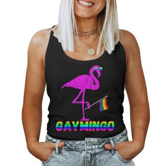 Gay Flamingo Lgbt Pride March Rainbow Flag Exotic Bird Queer Women Tank Top | Mazezy
