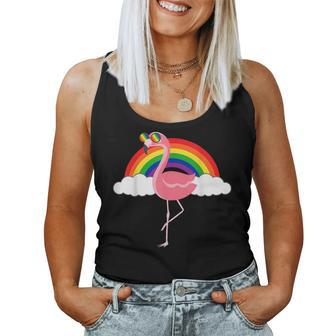 Gay Flamingo Rainbow Pride Flag Lgbtq Cool Lgbt Ally Women Tank Top | Mazezy