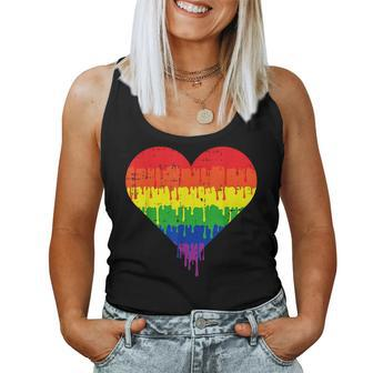 Gay Heart Pride Rainbow Flag Lgbtq Inspirational Lgbt Women Tank Top | Mazezy