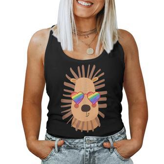 Gay Lion With Glasses Lgbtq Pride Rainbow Stuff Bisexual Women Tank Top | Mazezy