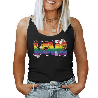 Gay Nurse Lgbt-Q Pride Rainbow Flag Rn Lpn Nursing Women Tank Top | Mazezy