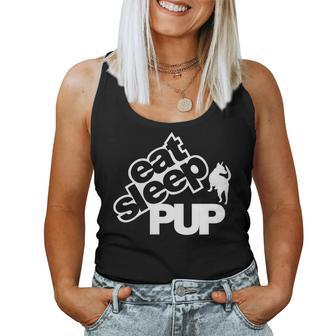 Gay Pride Eat Sleep Pup Women Tank Top | Mazezy