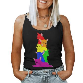 Gay Pride French Bulldog Dog Lover Lgbt Rainbow Flag Women Tank Top | Mazezy