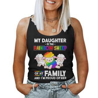 Gay Pride Month Mom My Daughter Is Rainbow Sheep Of Family Women Tank Top | Mazezy