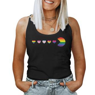 Gay Rainbow Lgbt Hearts Flag Pride Month Ally Men Women Kids Women Tank Top | Mazezy