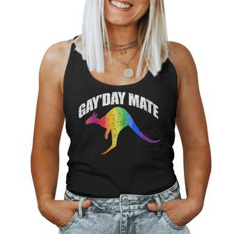 Gayday Mate Gay Pride Punny Kangaroo Australia Women Tank Top | Mazezy