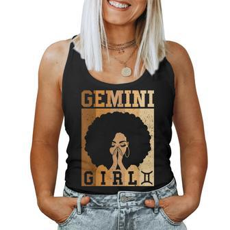 Gemini Girl Zodiac Sign Birthday Queen Melanin Women Women Tank Top | Mazezy