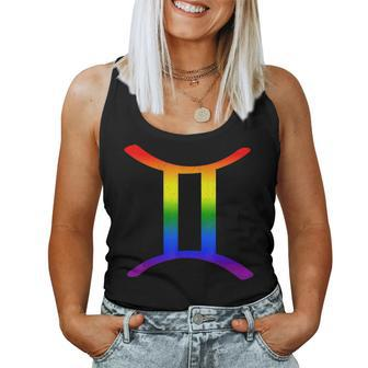 Gemini Lgbt Zodiac Sign Lgbt Rainbow Pride Gay Women Tank Top | Mazezy