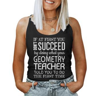 Geometry Teacher Succeed Appreciation Women Tank Top | Mazezy