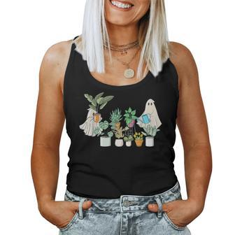 Ghost Plant Lady Halloween Ghostly Gardening Plant Lover Women Tank Top - Seseable