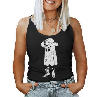 Ghost Pocket Cowboy Cowgirl Halloween Costume Ghoul Spirit Women Tank Top - Monsterry