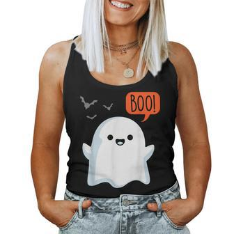 Ghost Saying Boo Spooky Halloween Cute Toddler Boys Girls Women Tank Top - Monsterry UK
