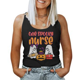 Ghosts One Spooky Nurse Halloween Nurse Fall Scrub Rn Women Halloween Nurse Women Tank Top | Mazezy