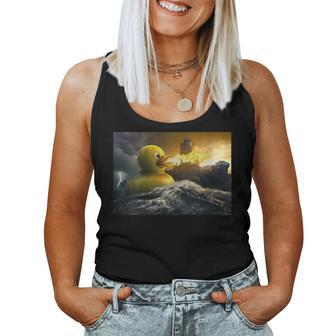 Graphic Giant Chick Spits Fire At Ships Goose Women Tank Top | Mazezy