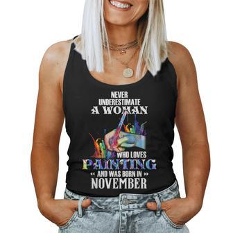 For November Guy Never Underestimate A Woman Who Loves Women Tank Top - Seseable