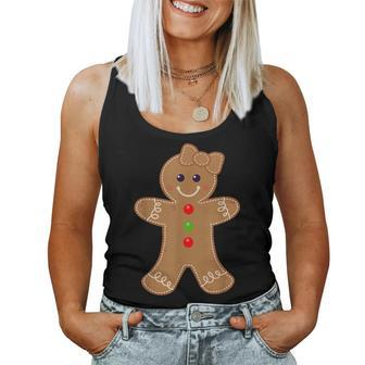 Gingerbread Girl Christmas Cookie Baking Holiday Women Tank Top | Mazezy
