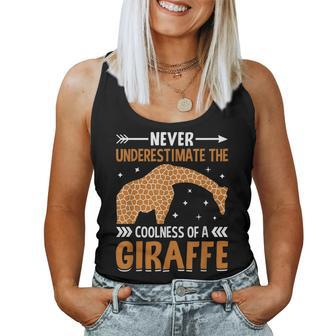 Giraffe Lover Never Underestimate The Coolness Of A Giraffe Women Tank Top Basic Casual Daily Weekend Graphic - Seseable
