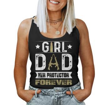 Girl Dad Her Protector Forever Father Day Men Women Women Tank Top | Mazezy