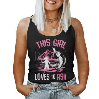 This Girl Loves To Fish Fishing Girls For Fish Lovers Women Tank Top | Mazezy