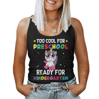 Girls Kindergarten First Day Of Kindergarten Unicorn Girls Women Tank Top Weekend Graphic | Seseable UK