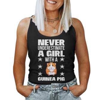 Girls Never Underestimate A Girl With A Guinea Pig Women Tank Top - Monsterry DE