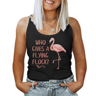 Who Gives A Flying Flock Pink Flamingo Women Tank Top | Mazezy