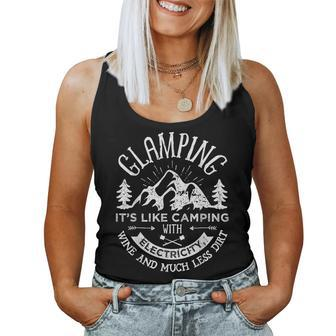 Glamping Definition T Glamper Wine Camping Women Tank Top | Mazezy