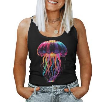 Glowing Rainbow Jellyfish Women Tank Top - Monsterry CA