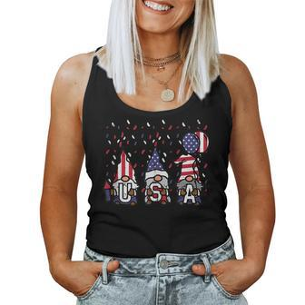 Gnomes 4Th Of July Usa Us American Flag Memorial Day Women Women Tank Top | Mazezy