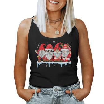 Gnomes In Red Ugly Sweater Gnome Christmas X-Mas Women Tank Top | Mazezy