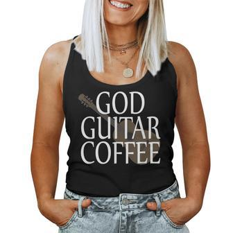 God Guitar Coffee Christian Religious For Coffee Lovers Women Tank Top | Mazezy