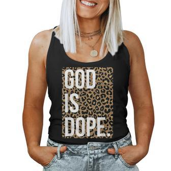 God Is Dope Leopard Women Tank Top Weekend Graphic - Monsterry