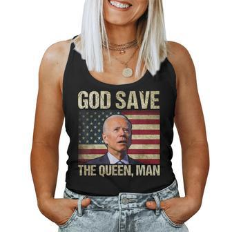 God Save The Queen Man Funny Joe Biden Women Tank Top Basic Casual Daily Weekend Graphic - Thegiftio UK